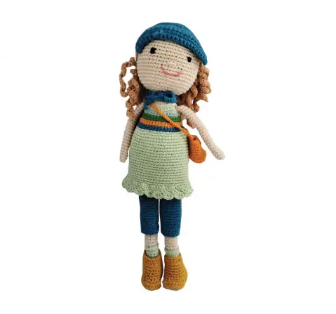 Happy Threads Toys Nora Doll Green & Blue 3 To 24 Months