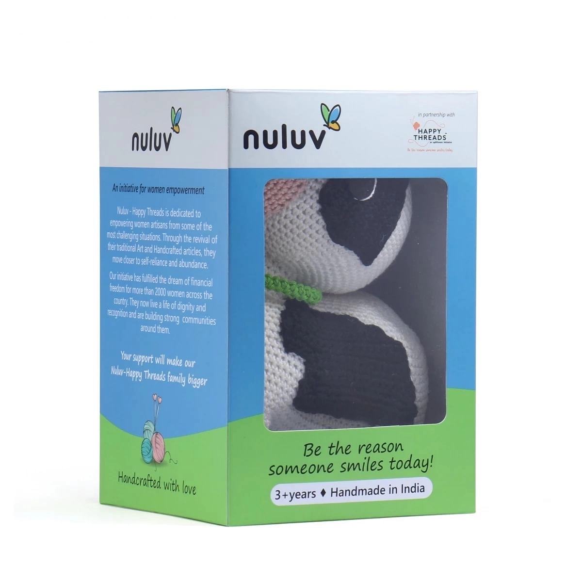 Nuluv Happy Threads Cow with Bell  Multicolour 3M+