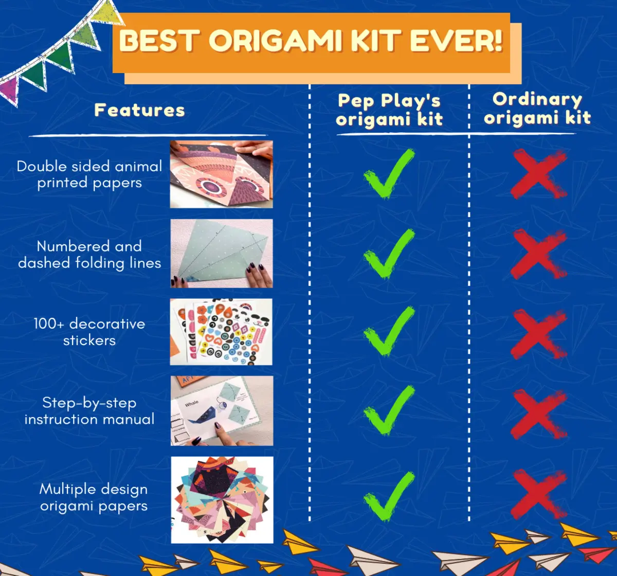PepPlay Origami Art Animal Kingdom For Kids of Age 3Y+, Multicolour