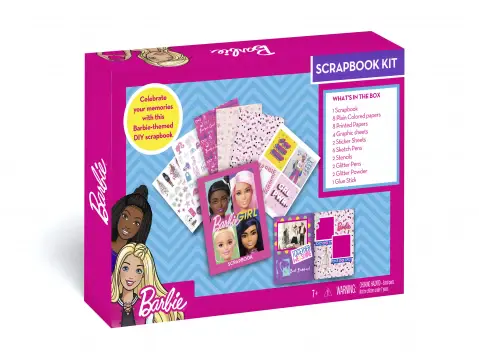 Barbie Scrapbook Kit theamed DIY Scrapbook Kit, Exciting Scrapbook Kit with All The Material to Design and Decorate Your own Customized Scrapbook, Kids for 7Y+, Multicolour