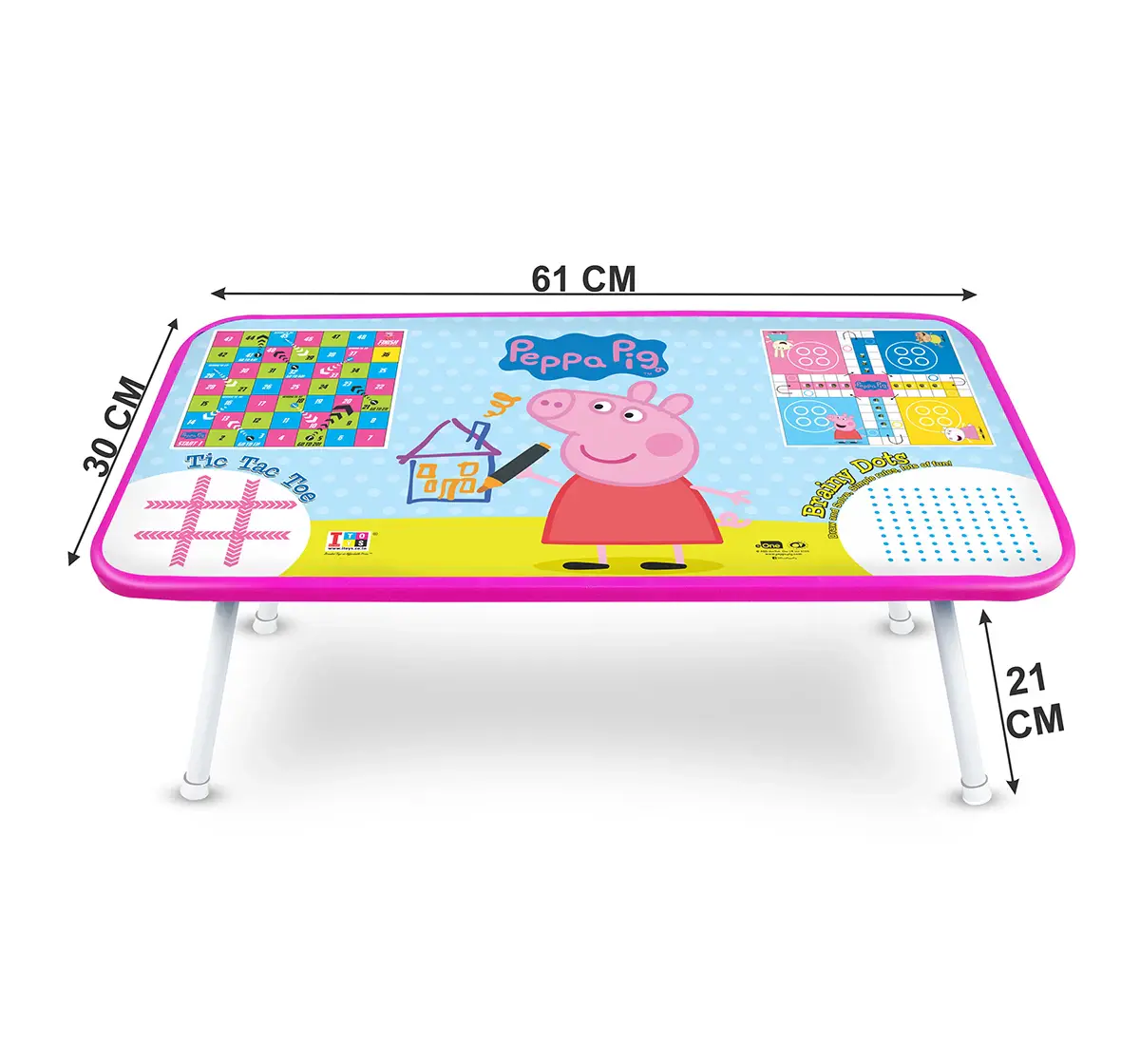 ITOYS Ludo Game Table for Kids Peppa Pig, Multicolour, 4Y+