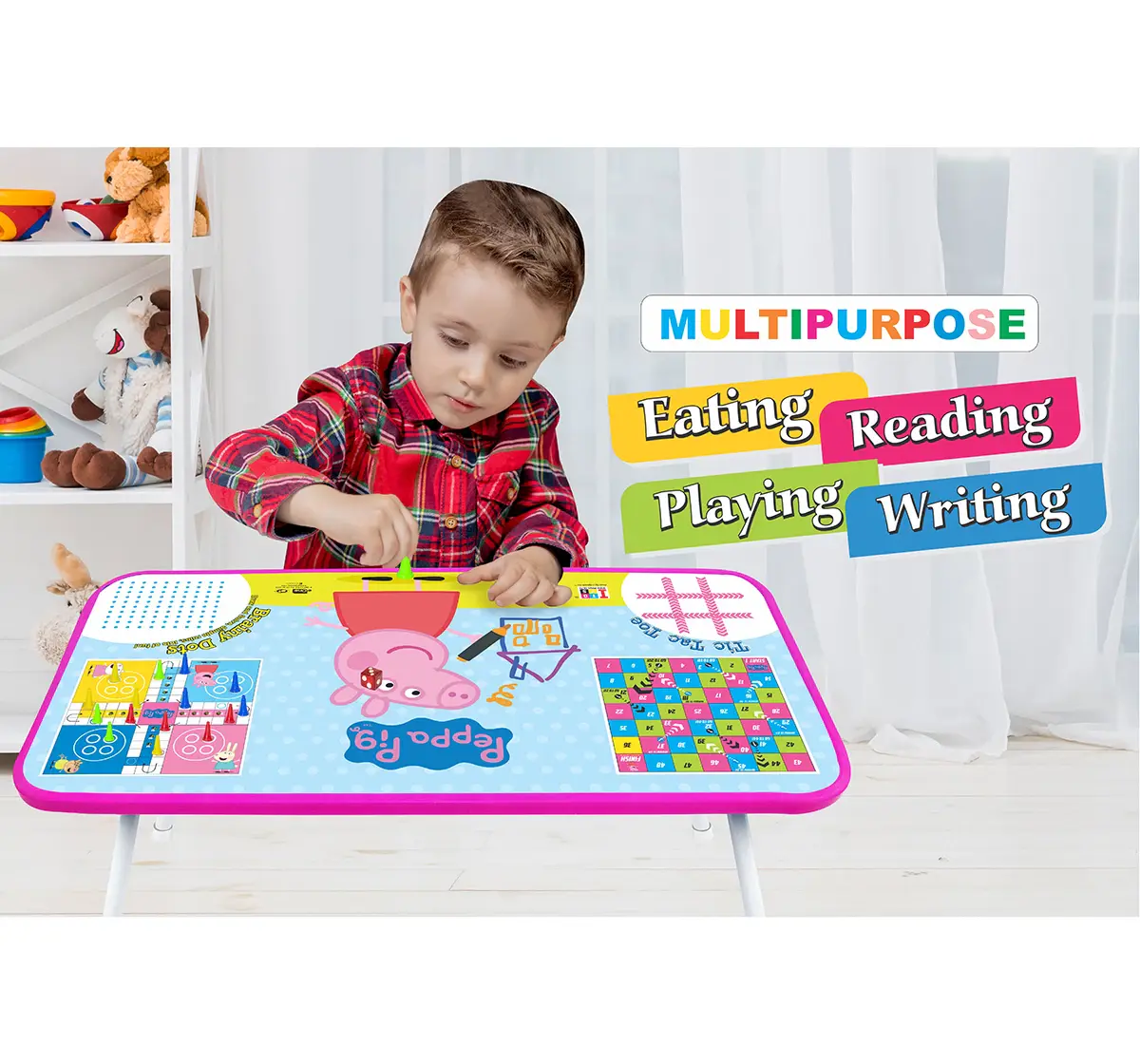 ITOYS Ludo Game Table for Kids Peppa Pig, Multicolour, 4Y+