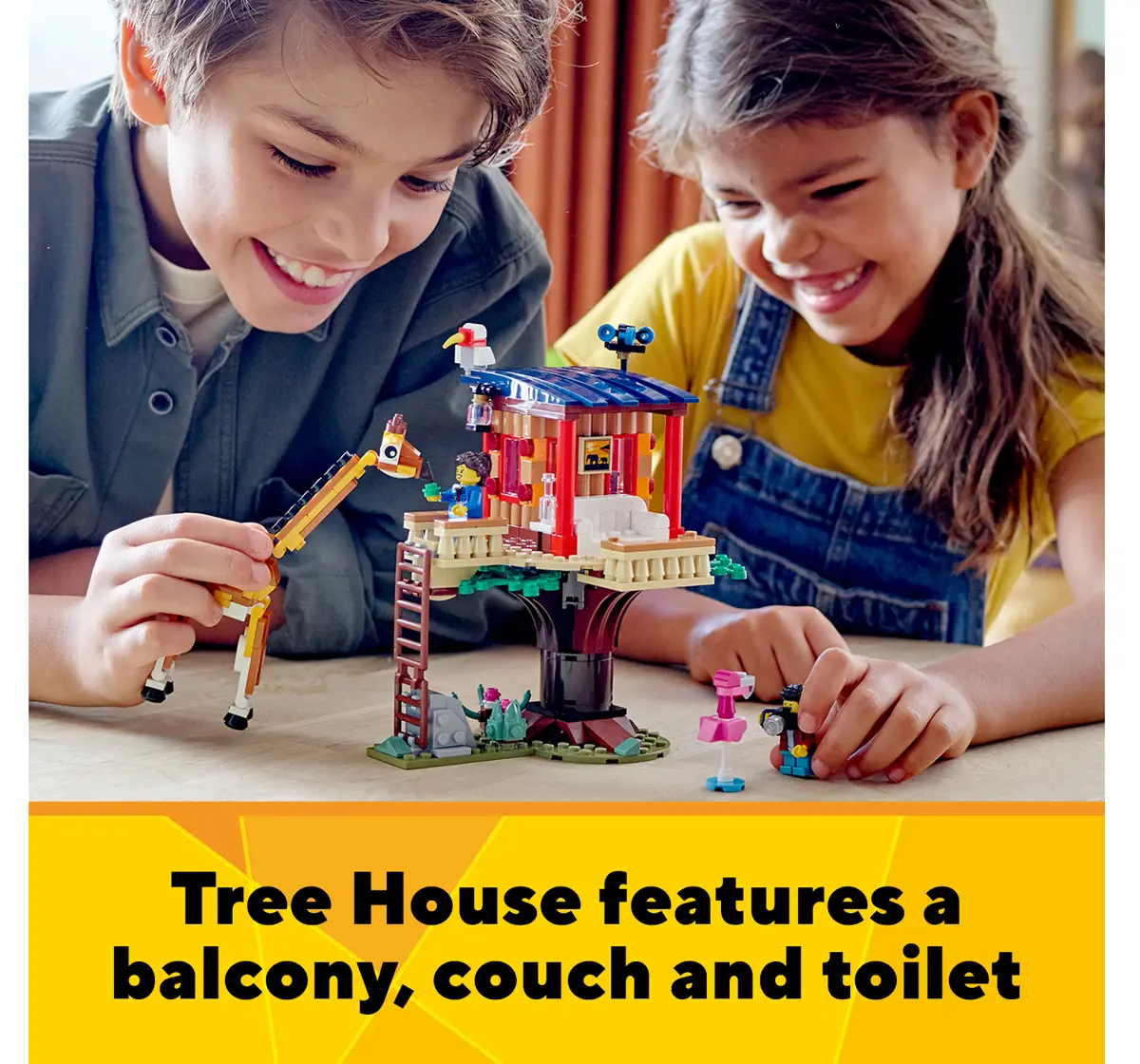 Creator 3in1 Safari Wildlife Tree House Building Kit by Lego   A House Toy, A Biplane Toy or A Catamaran Toy for Kids Aged 7 Years + (397 Pieces)