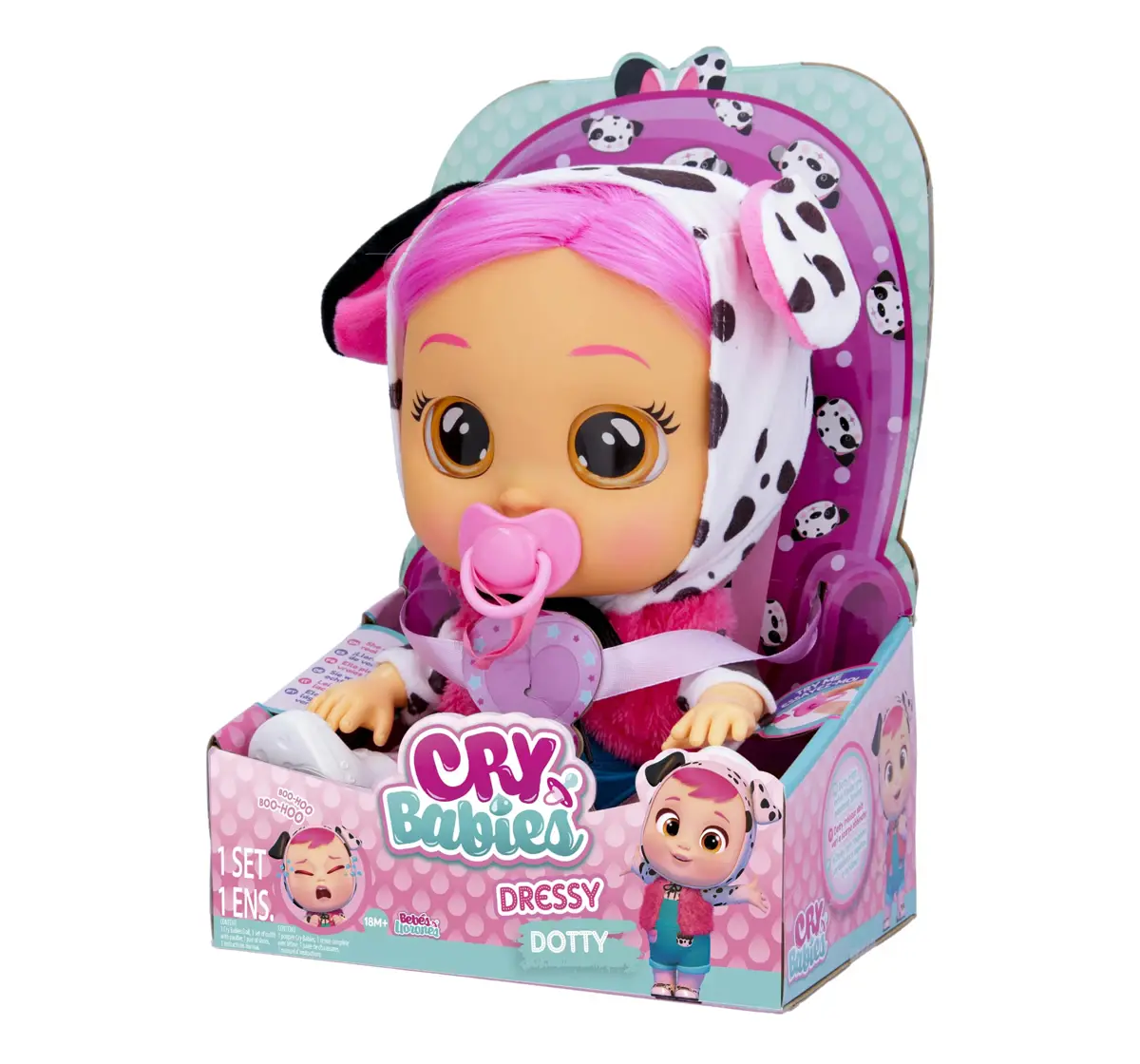 Cry Babies Dressy Dotty Dolls For Kids, 18M+