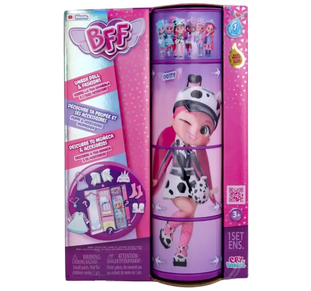 Best Friends Forever Series Fashion Play Doll Dotty with Long Hair & Glass Eyes, Dolls For Kids, 