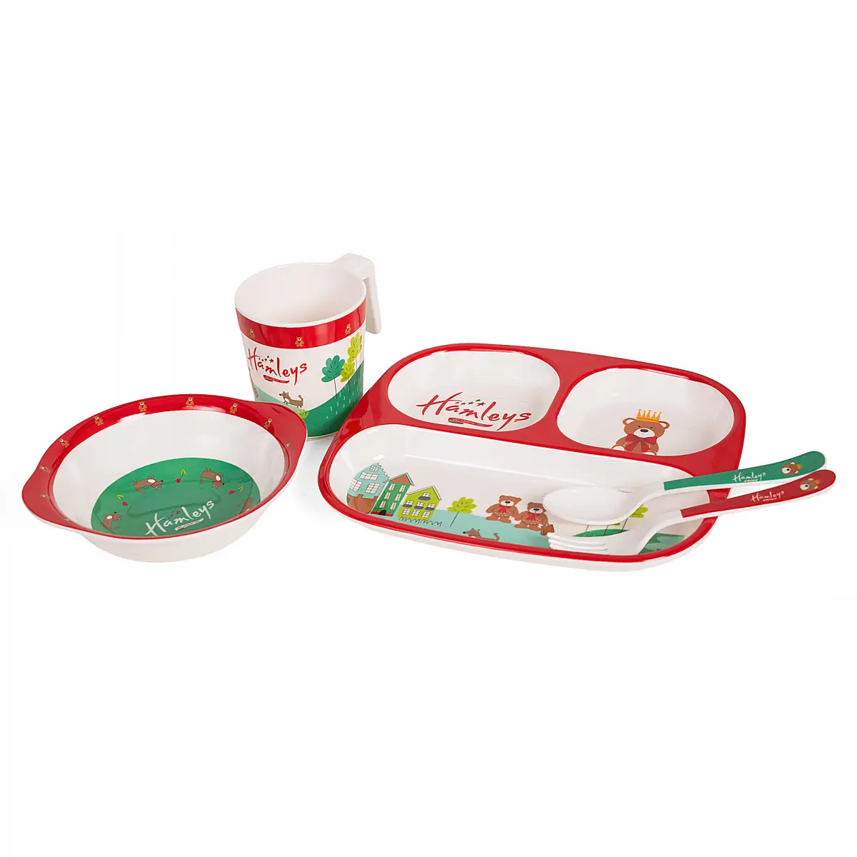 Hamleys Servewell London Meal Set, 5PCs, Red