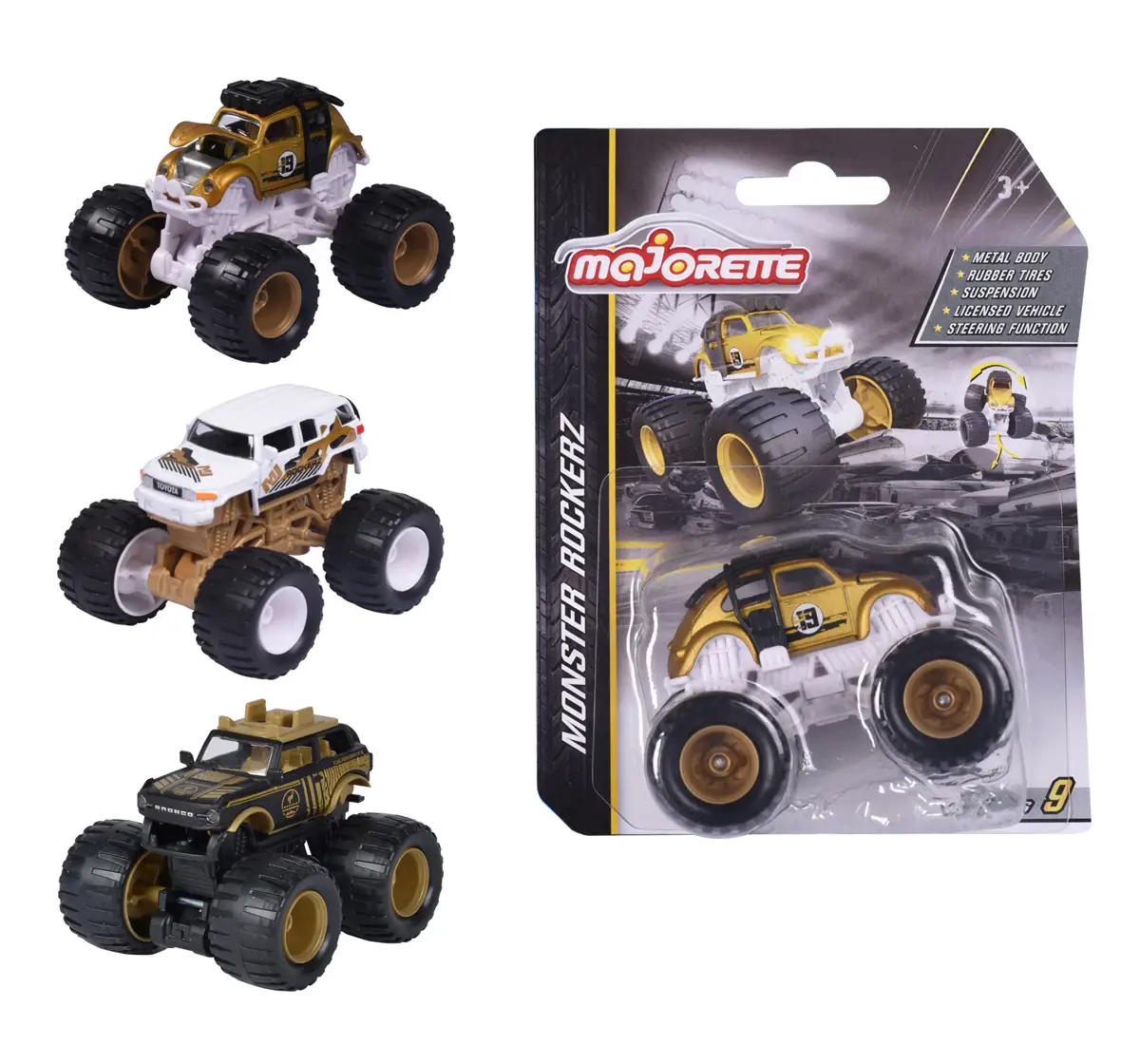 Majorette Limited Edition 9, Gold Rockerz 3 Assorted Multicolour, 3Y+