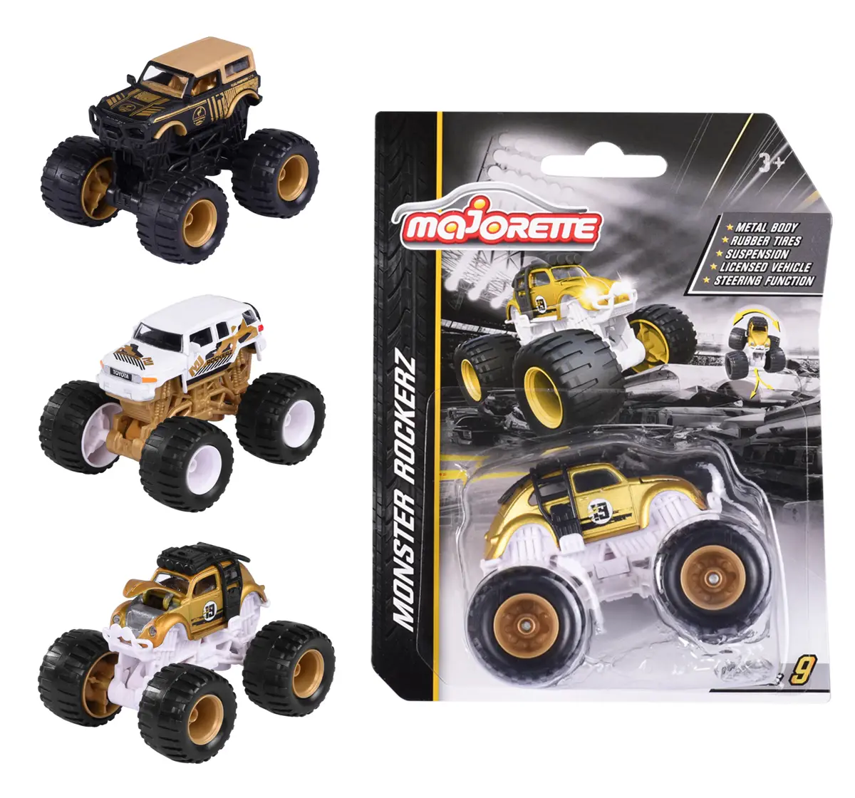 Majorette Limited Edition 9, Gold Rockerz 3 Assorted Multicolour, 3Y+