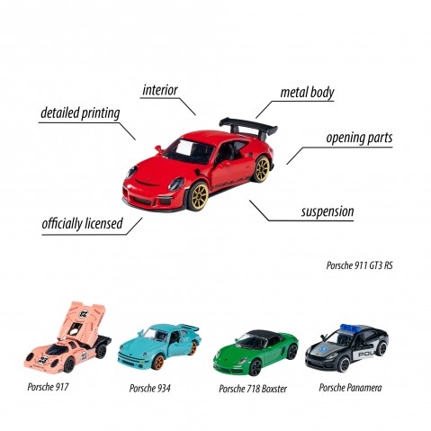 Majorette Licensed Porsche 5 Pieces Gift pack Multicolour 3Y+