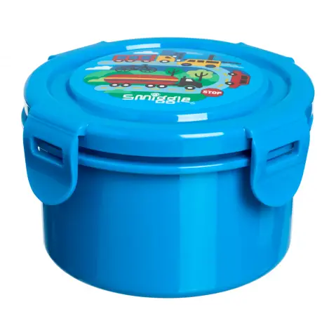 Smiggle Round About Snack Container, Round, Blue, 3Y+