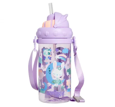 Smiggle Round About Teeny Tiny Bottle With Strap, Lilac, 3Y+