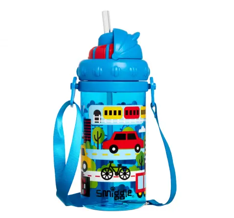 Smiggle Round About Teeny Tiny Bottle With Strap, Blue, 3Y+
