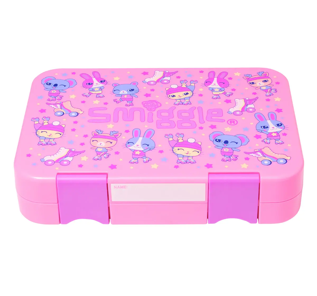Smiggle Movin' Lunch Box Bento, Medium, Pink, 3Y+