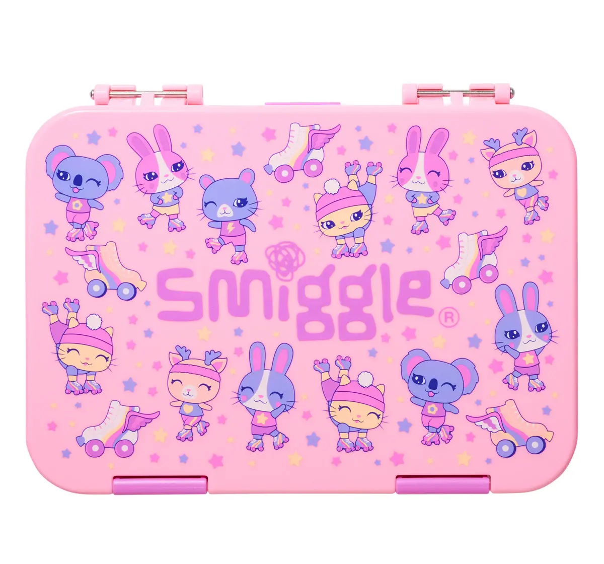 Smiggle Movin' Lunch Box Bento, Medium, Pink, 3Y+