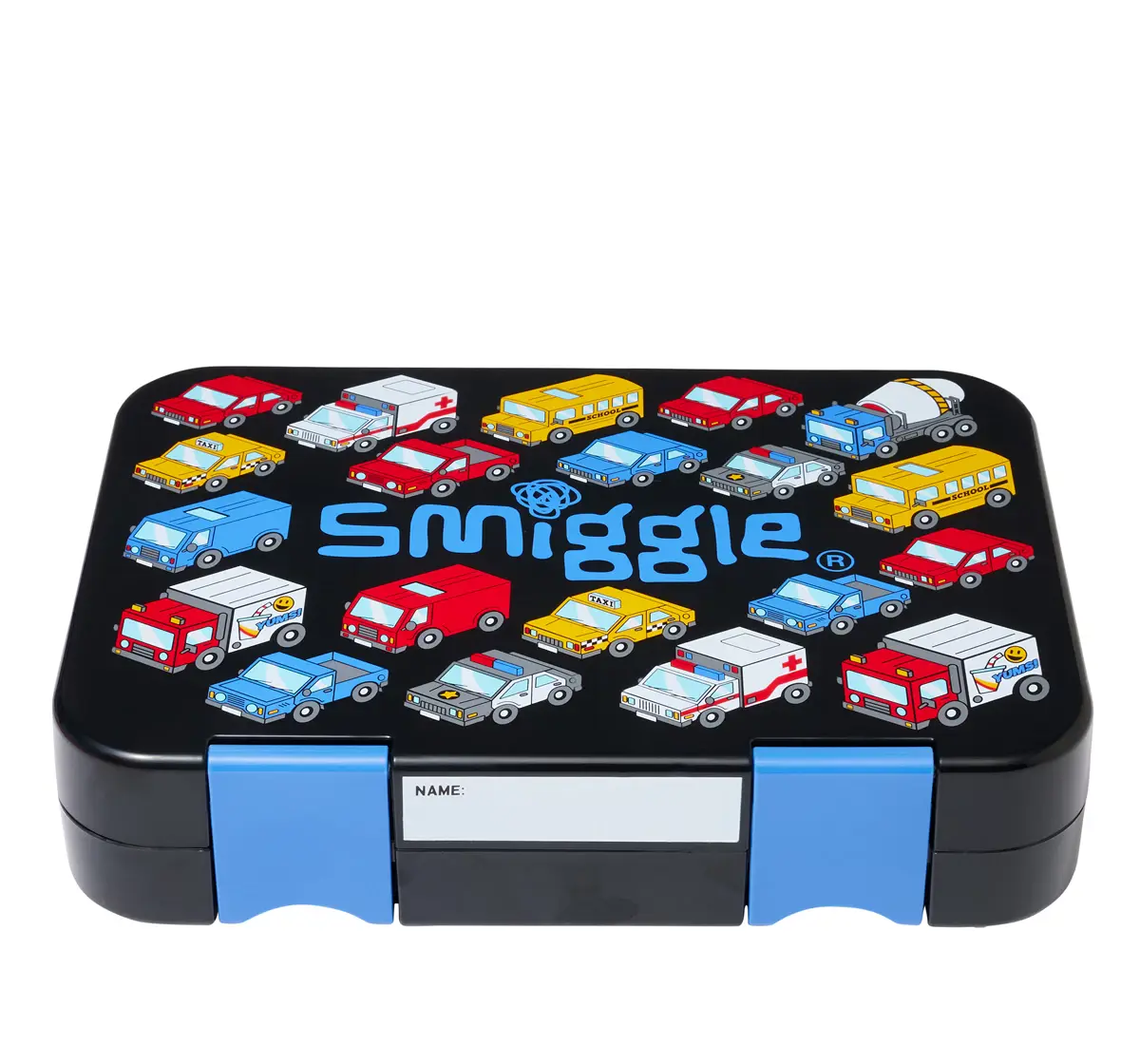 Smiggle Movin' Lunch Box Bento, Medium, Black, 3Y+