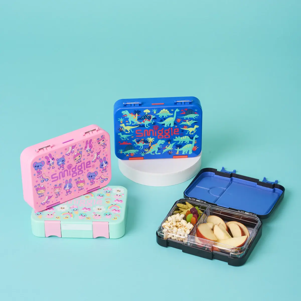 Smiggle Movin' Lunch Box Bento, Medium, Mint, 3Y+