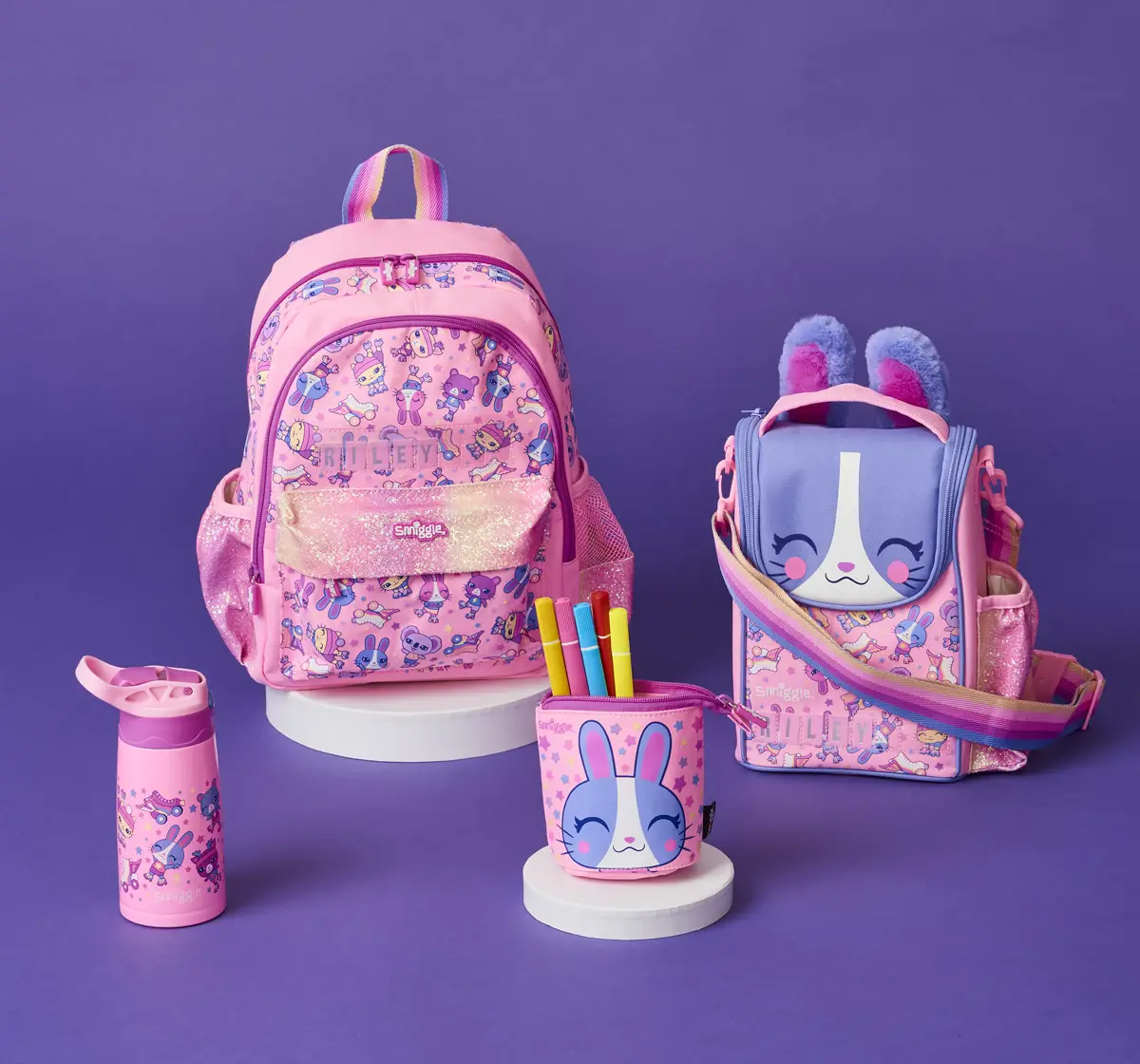 Smiggle Movin Junior Backpack Pink 3Y