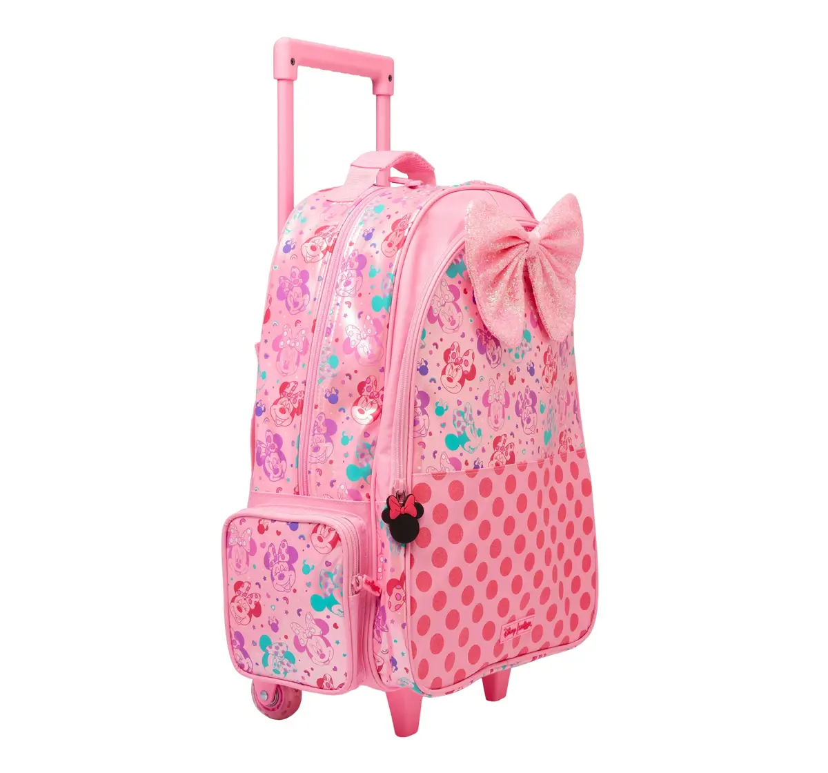 Smiggle Minnie Mouse Trolley Bag With Light Up Wheels, Pink, 3Y+