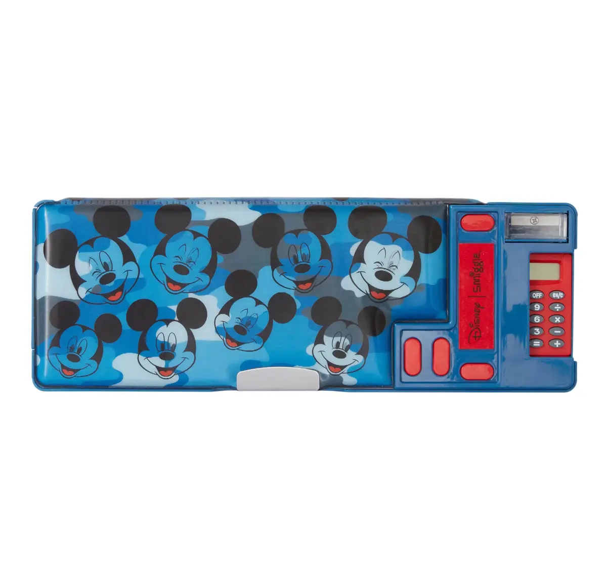 Smiggle Mickey Mouse Camouflage Pop out Pencil Case With Calculator, Blue, 3Y+