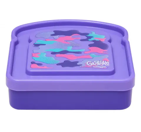 Smiggle Giggle 7 Sandwich Container, Purple, 3Y+