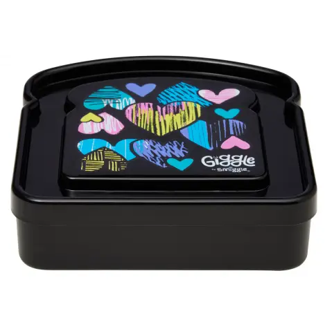 Smiggle Giggle 7 Sandwich Container, Black, 3Y+
