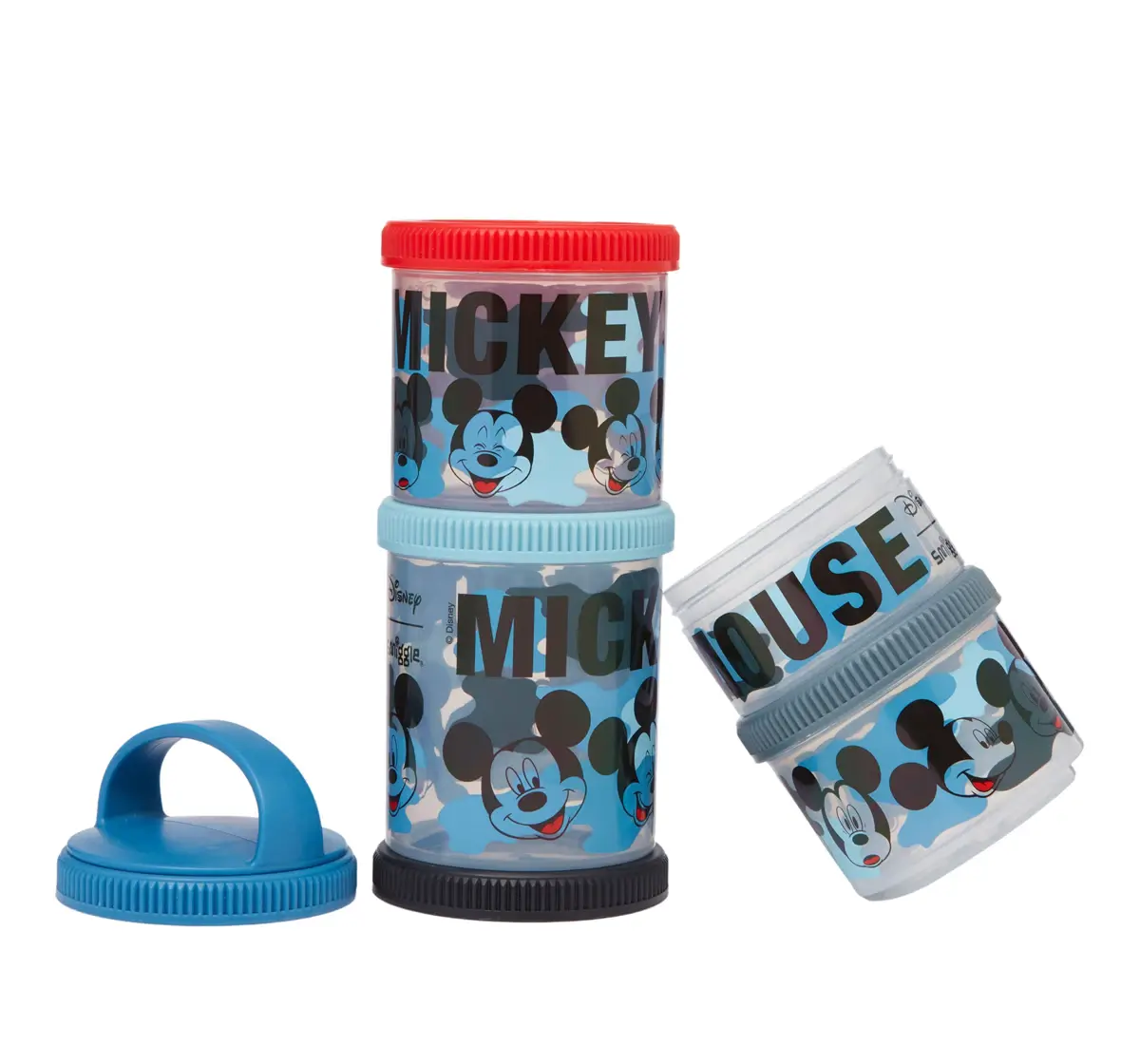 Smiggle Mickey Mouse Stackable Containers set of 4, Blue, 3Y+