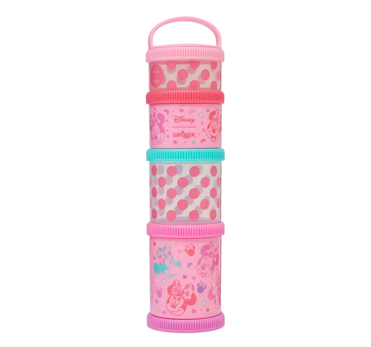 Smiggle Minnie Mouse Stackable Containers set of 4, Pink, 3Y+