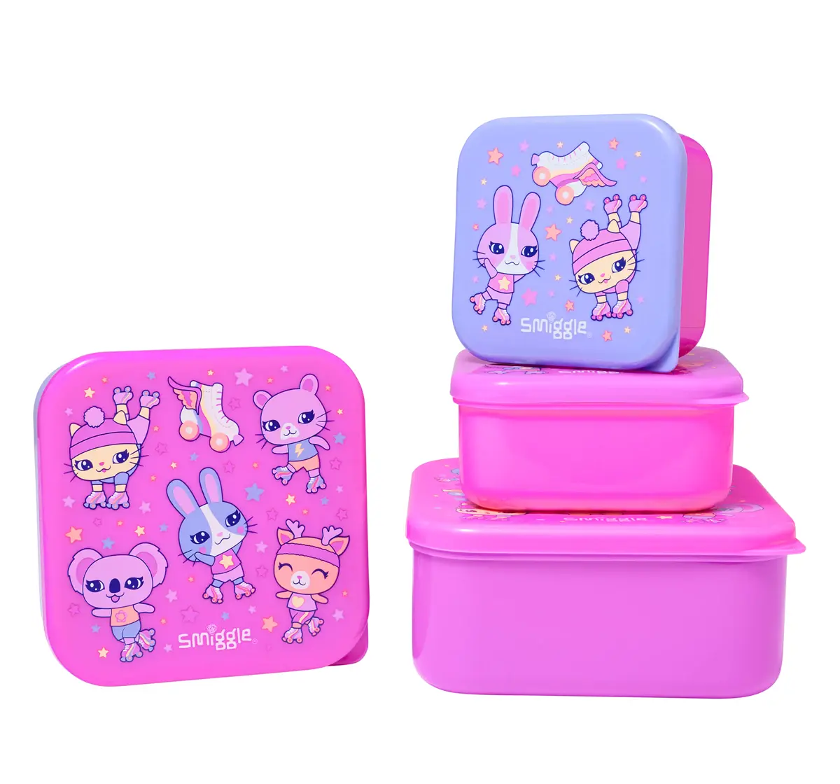 Smiggle Movin' Containers 4 in 1, Pink, 3Y+