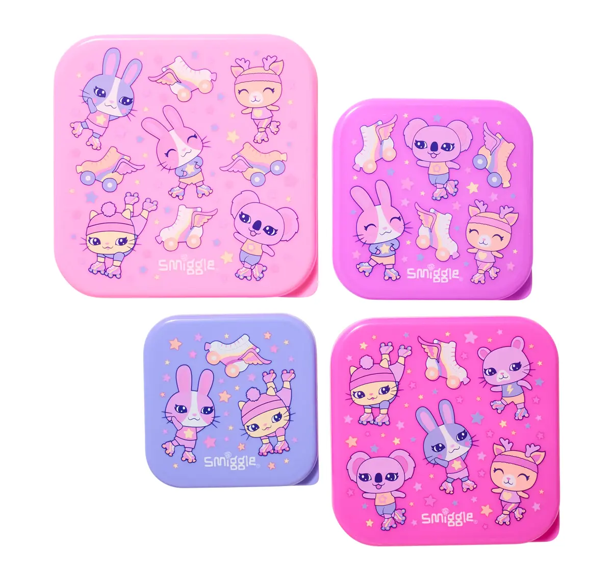 Smiggle Movin' Containers 4 in 1, Pink, 3Y+