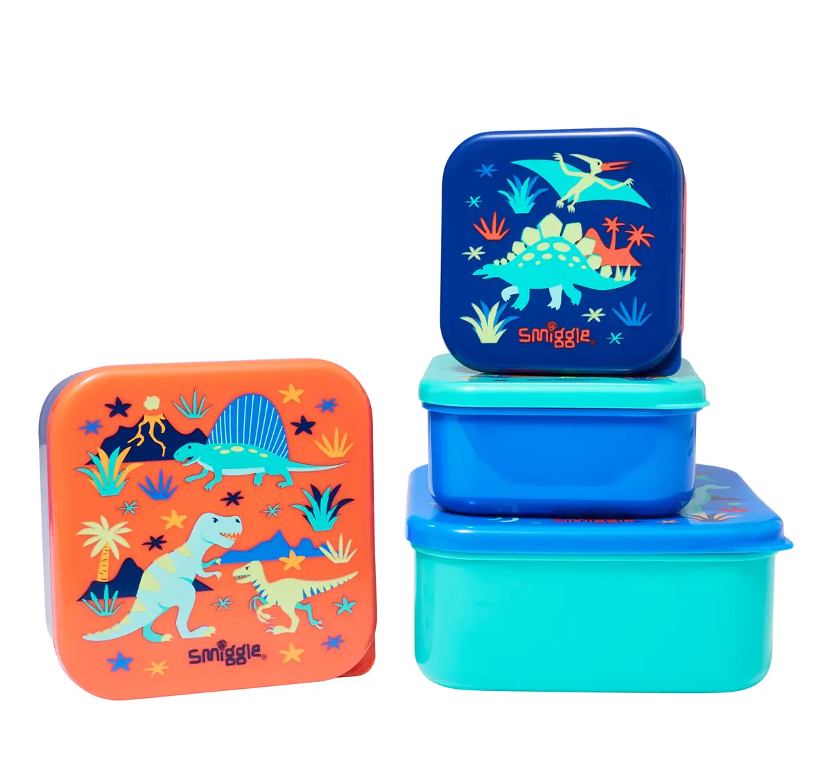 Smiggle Movin' Containers 4 in 1, Blue, 3Y+