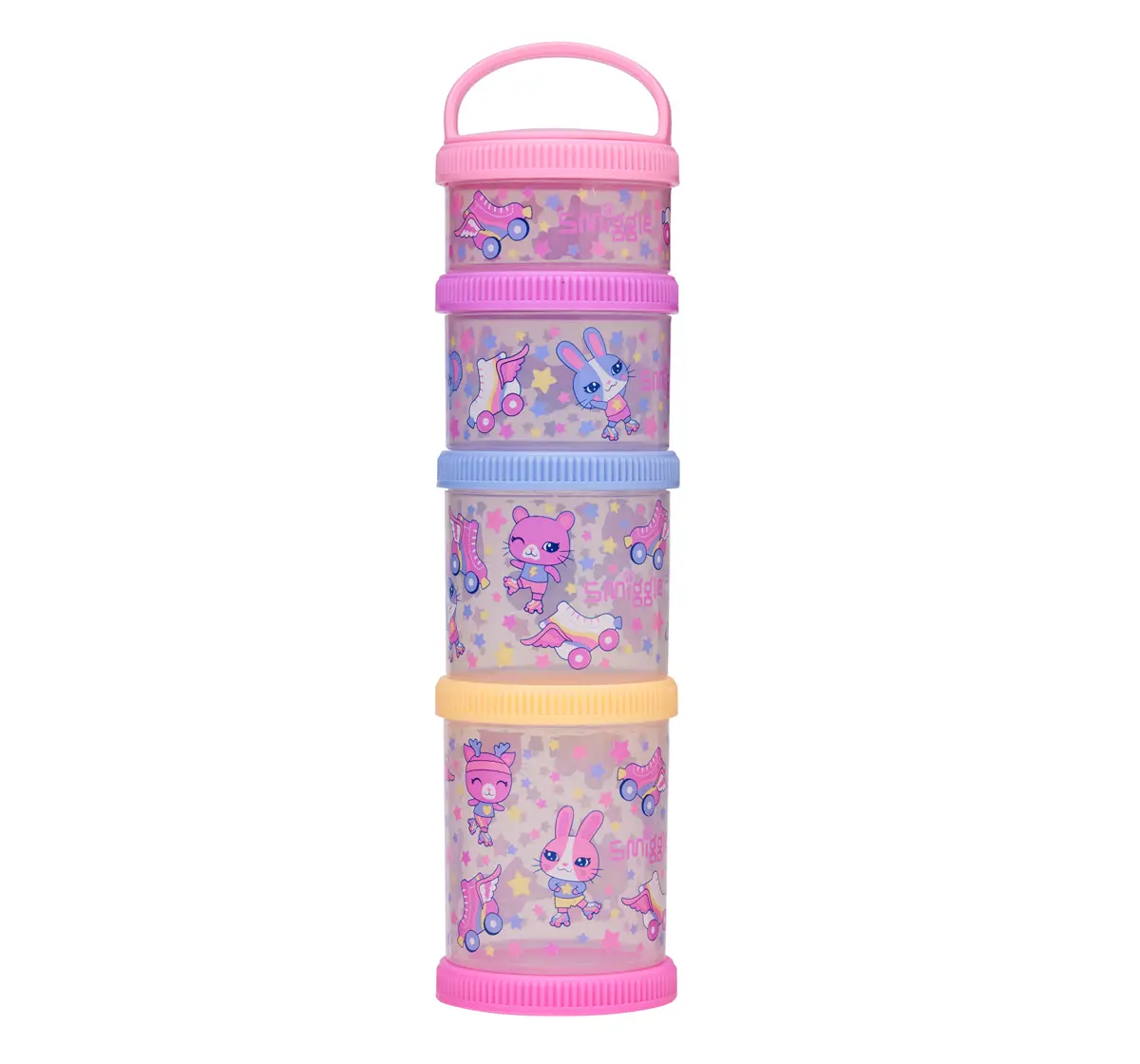 Smiggle Movin' Stackable Containers set of 4, Pink, 3Y+