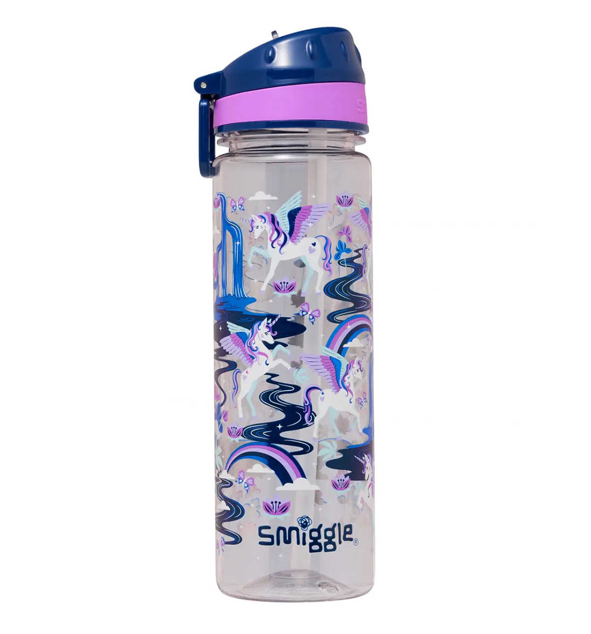 Smiggle Away Drink Up Plastic Drink Bottle 650ml Navy, 3Y+