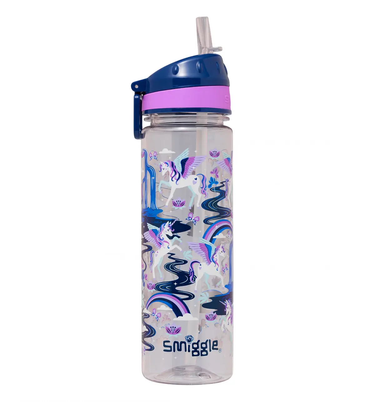 Smiggle Away Drink Up Plastic Drink Bottle 650ml Navy, 3Y+