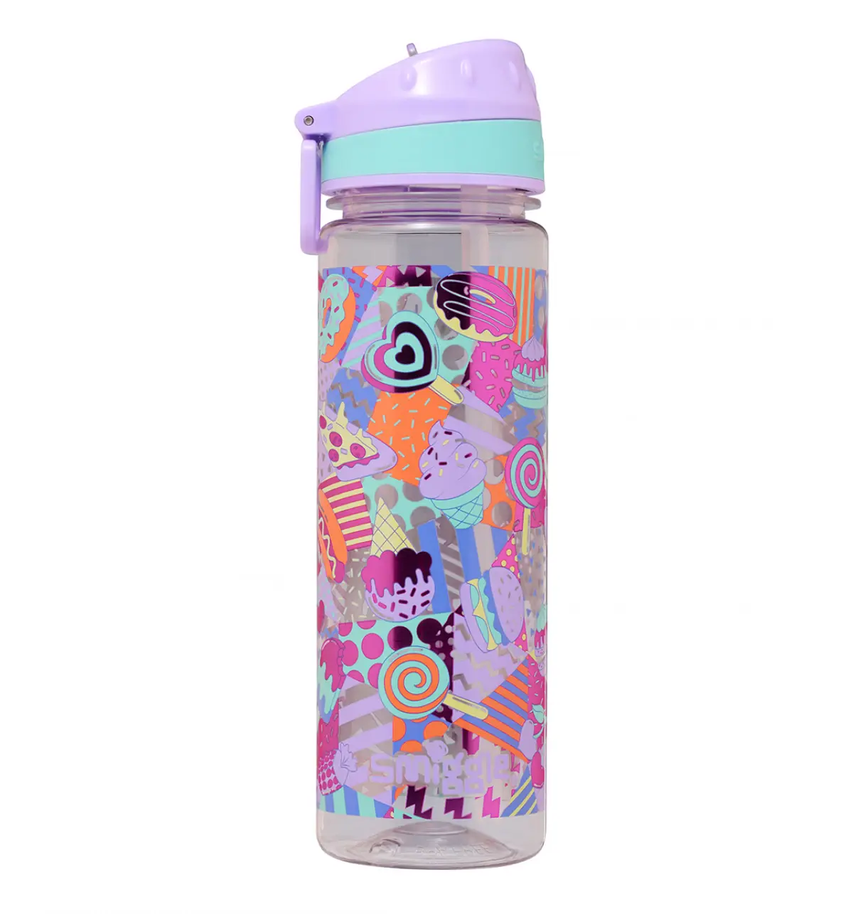 Smiggle Away Drink Up Plastic Drink Bottle 650ml Lilac, 3Y+