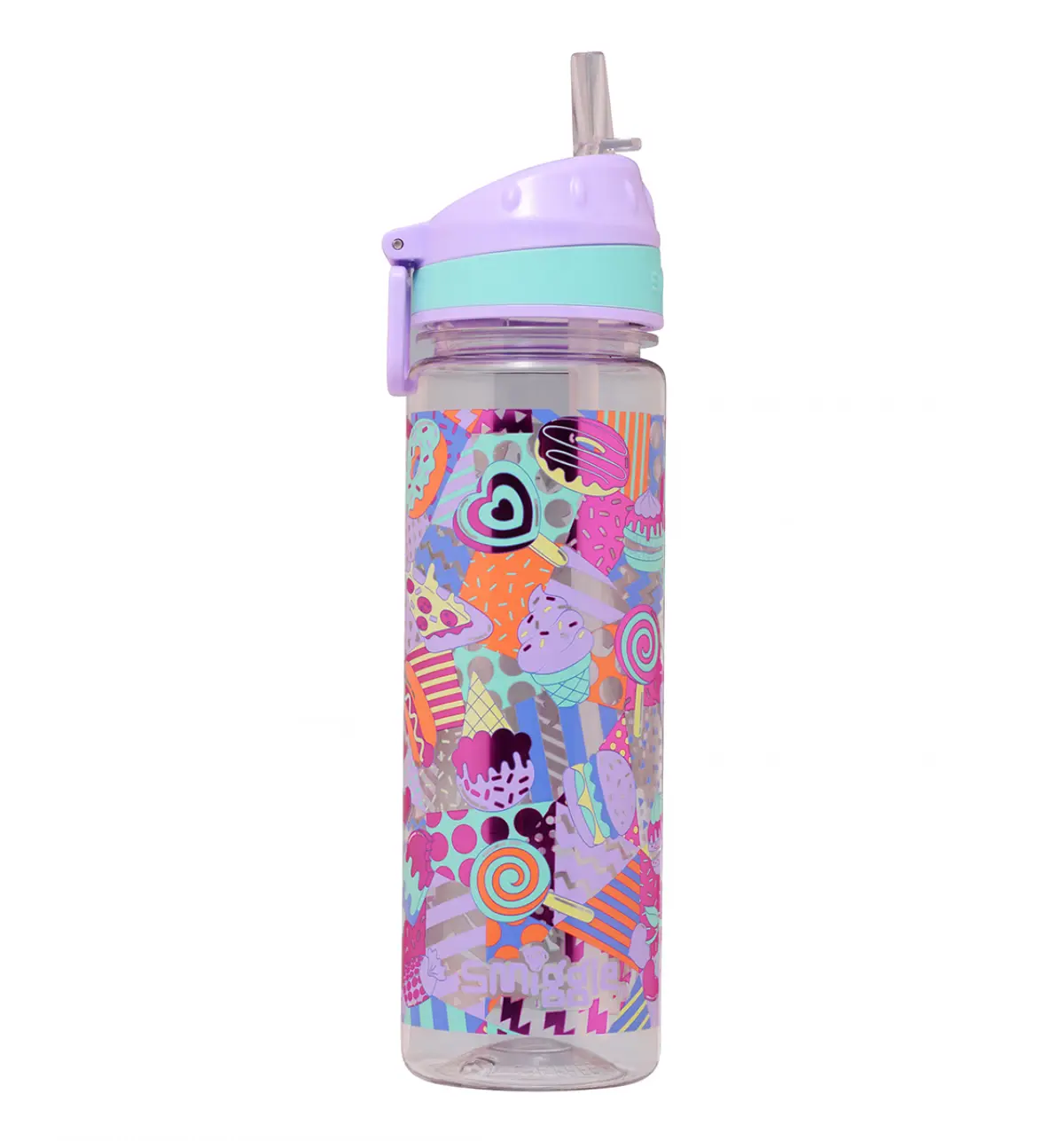 Smiggle Away Drink Up Plastic Drink Bottle 650ml Lilac, 3Y+