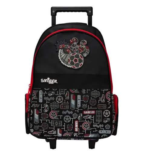 Smiggle Away Trolley Backpack with Light Up Wheels Black, 3Y+