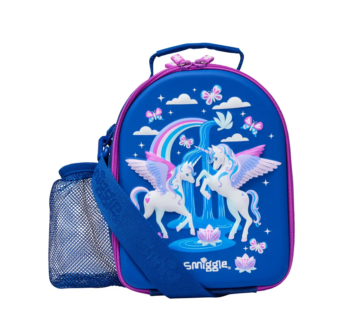 Smiggle Away Hard Top Lunch Box With Strap, Navy Blue, 3Y+