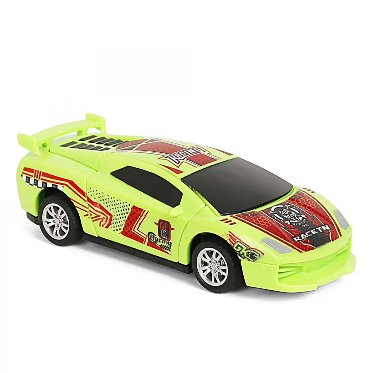 Ralleyz Pull Back Crash Car, 2 Modes Racing Stunt Vehicle Toy, Crash Car, Racing Toy, Friction High Speed Car, Kids for 3Y+, Green