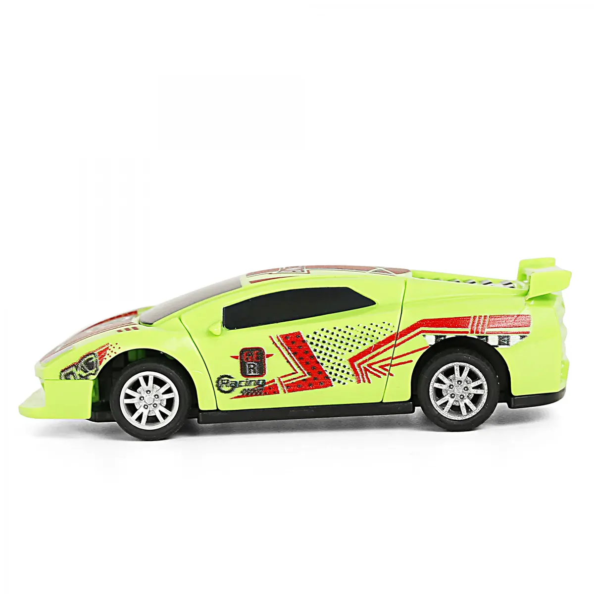 Ralleyz Pull Back Crash Car, 2 Modes Racing Stunt Vehicle Toy, Crash Car, Racing Toy, Friction High Speed Car, Kids for 3Y+, Green