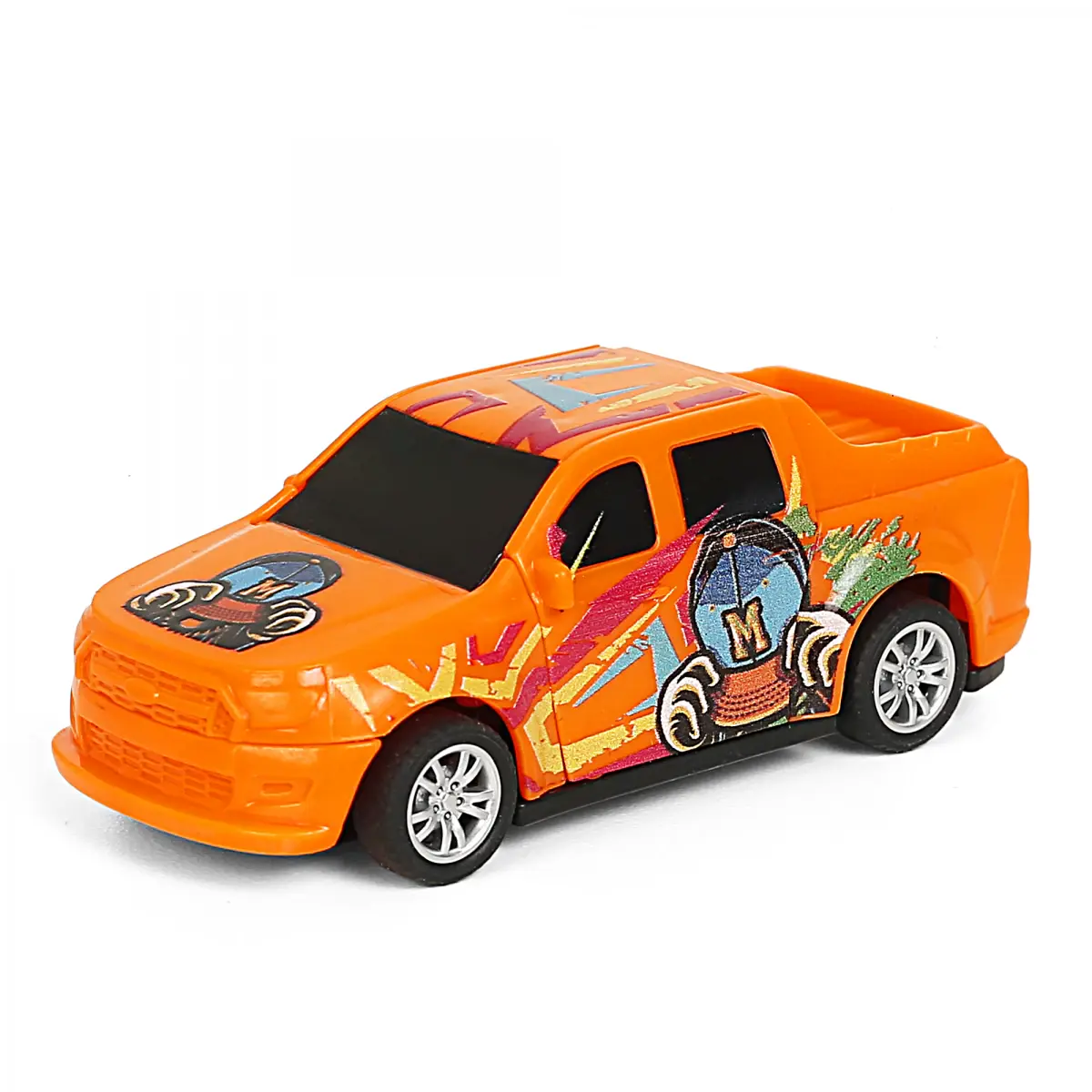 Ralleyz Pull Back Crash Car, 2 Modes Racing Stunt Vehicle Toy, Crash Car, Racing Toy, Friction High Speed Car, Kids for 3Y+, Orange