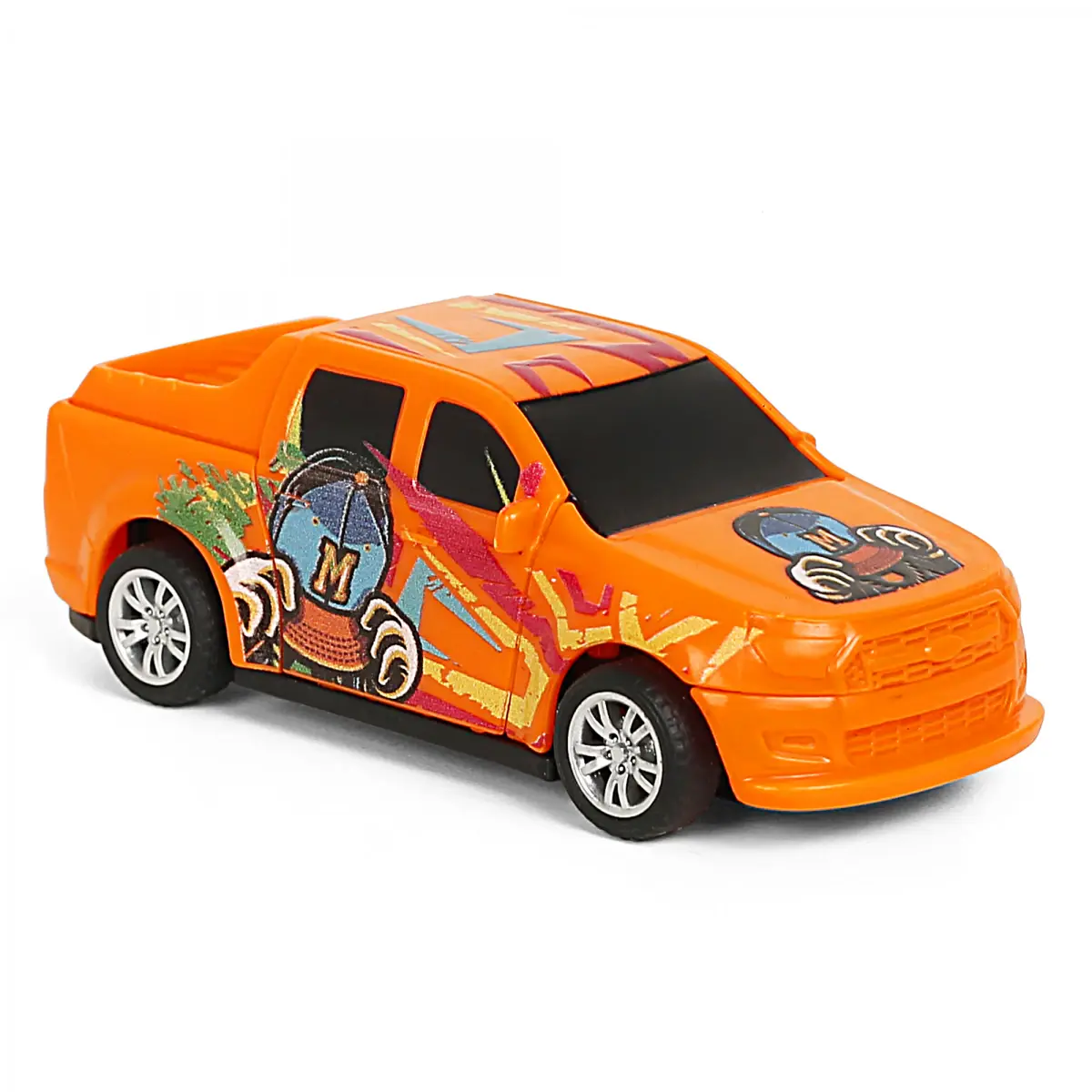 Ralleyz Pull Back Crash Car, 2 Modes Racing Stunt Vehicle Toy, Crash Car, Racing Toy, Friction High Speed Car, Kids for 3Y+, Orange