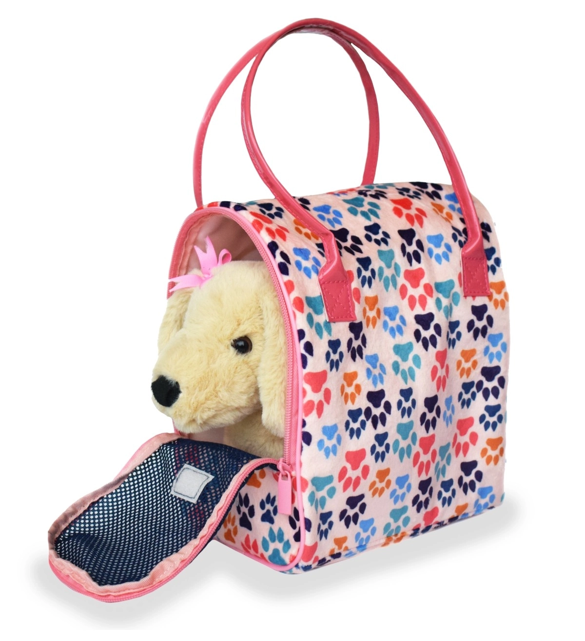 Mirada Plush Pet In A Bag Beige Dog, Soft Toys For Kids, 3Y+