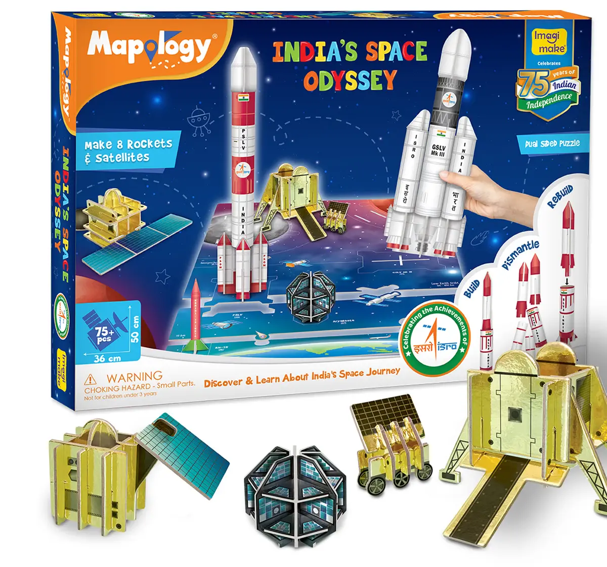 Imagimake Mapology : India'S Space Odyssey, 3D Puzzles For Kids, 7Y+