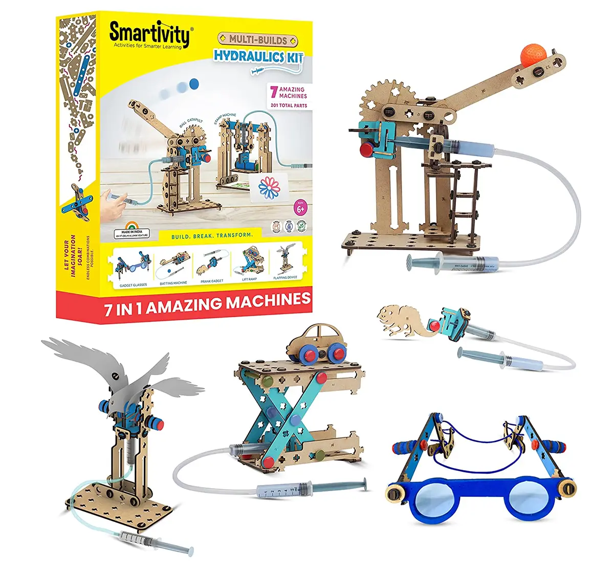 Smartivity 7 in 1 Multi-Builds Hydraulic Kit STEM DIY Fun Toy for Kids 6 to 12yrs