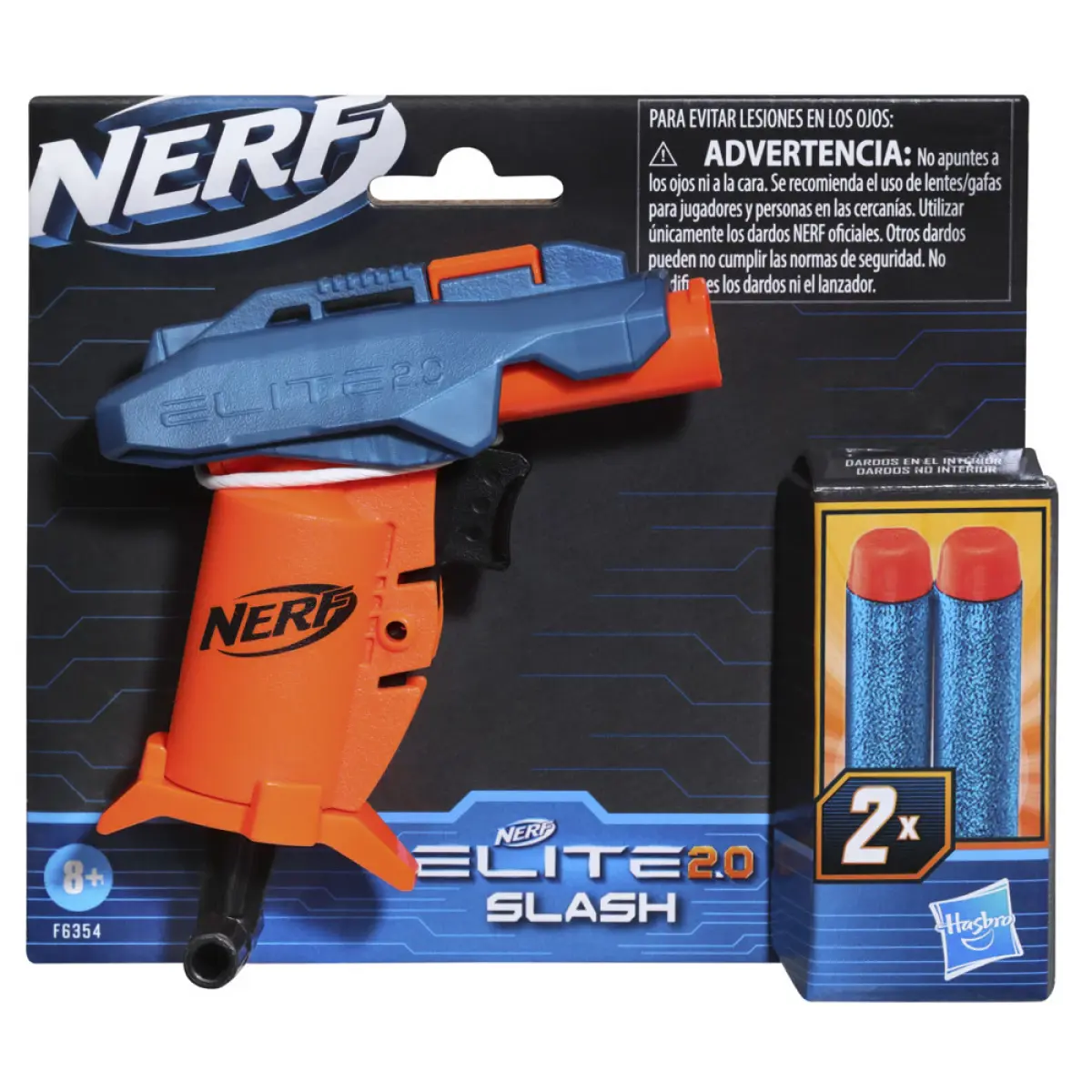 Nerf Elite 2.0 Slash Blaster, Includes 2 Nerf Elite Darts, Pull To Prime Handle, Toy Foam Blaster For Outdoor Kids Games