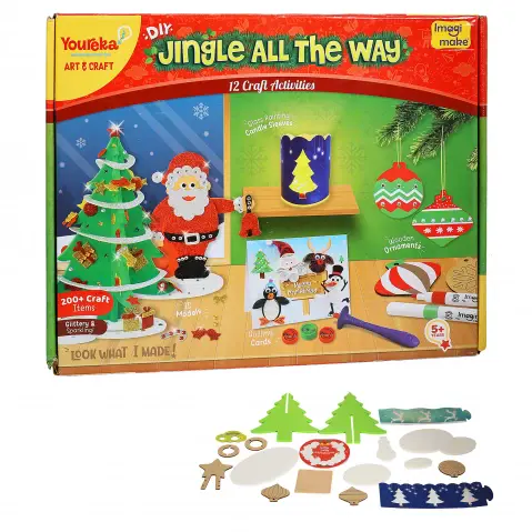 Youreka Jingle All The Way, 12 Craft Activities, 200+ Craft Items, 5Y+, Multicolour