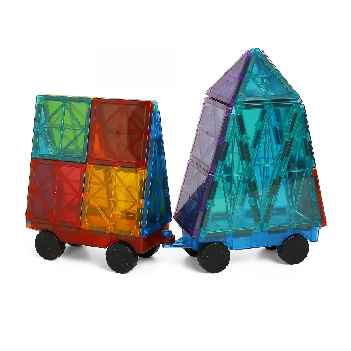 ToyDen Magnetic Tiles, 50 Pieces Set, 3Y+, Multicolour