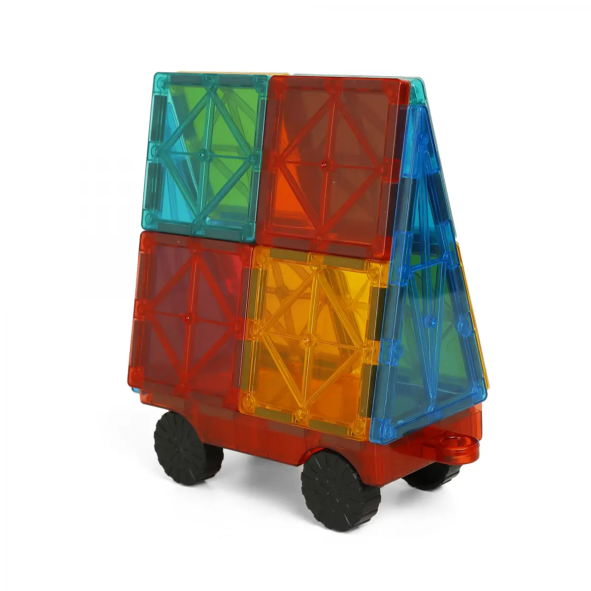 ToyDen Magnetic Tiles, 50 Pieces Set, 3Y+, Multicolour