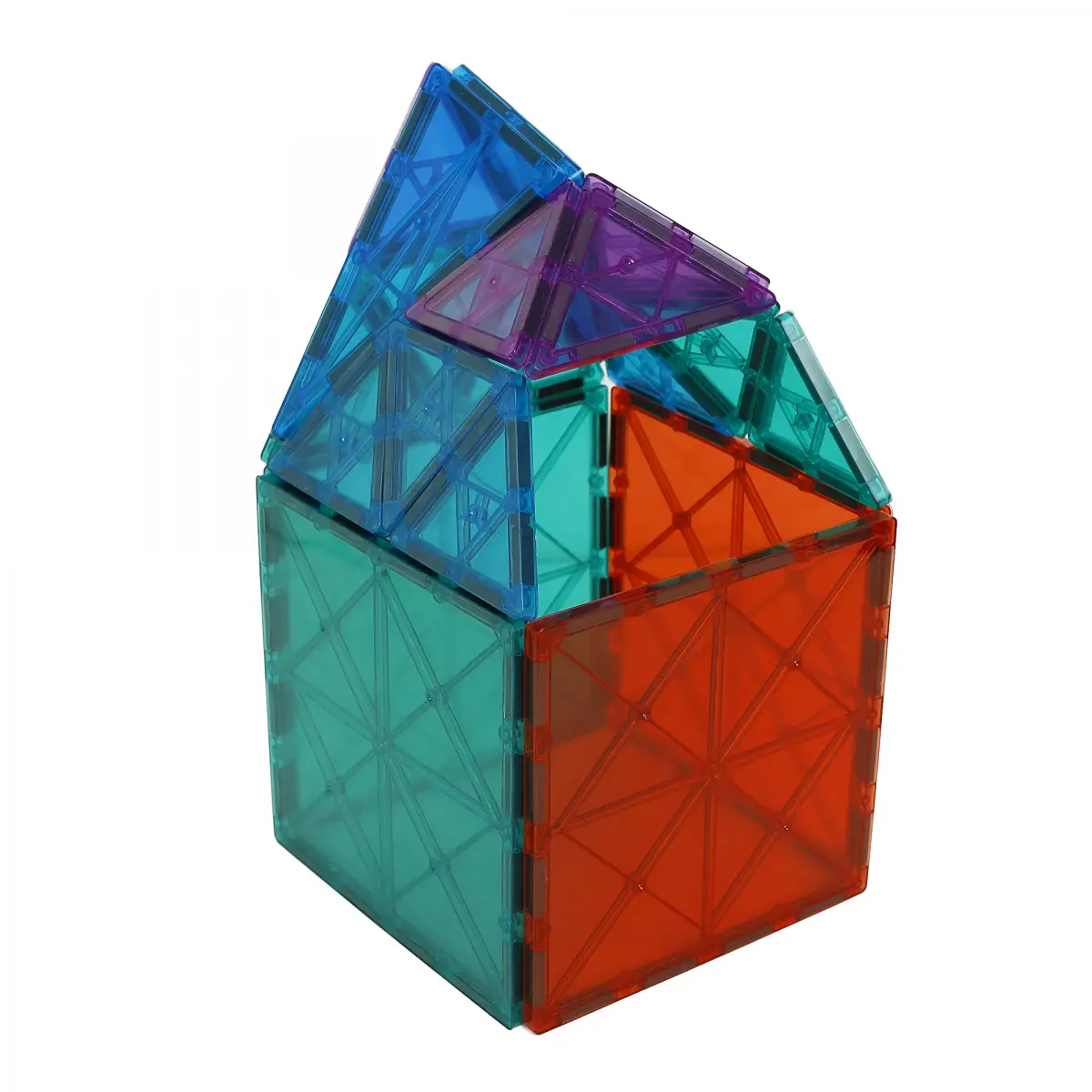 ToyDen Magnetic Tiles, 100 Pieces Set, 3Y+, Multicolour