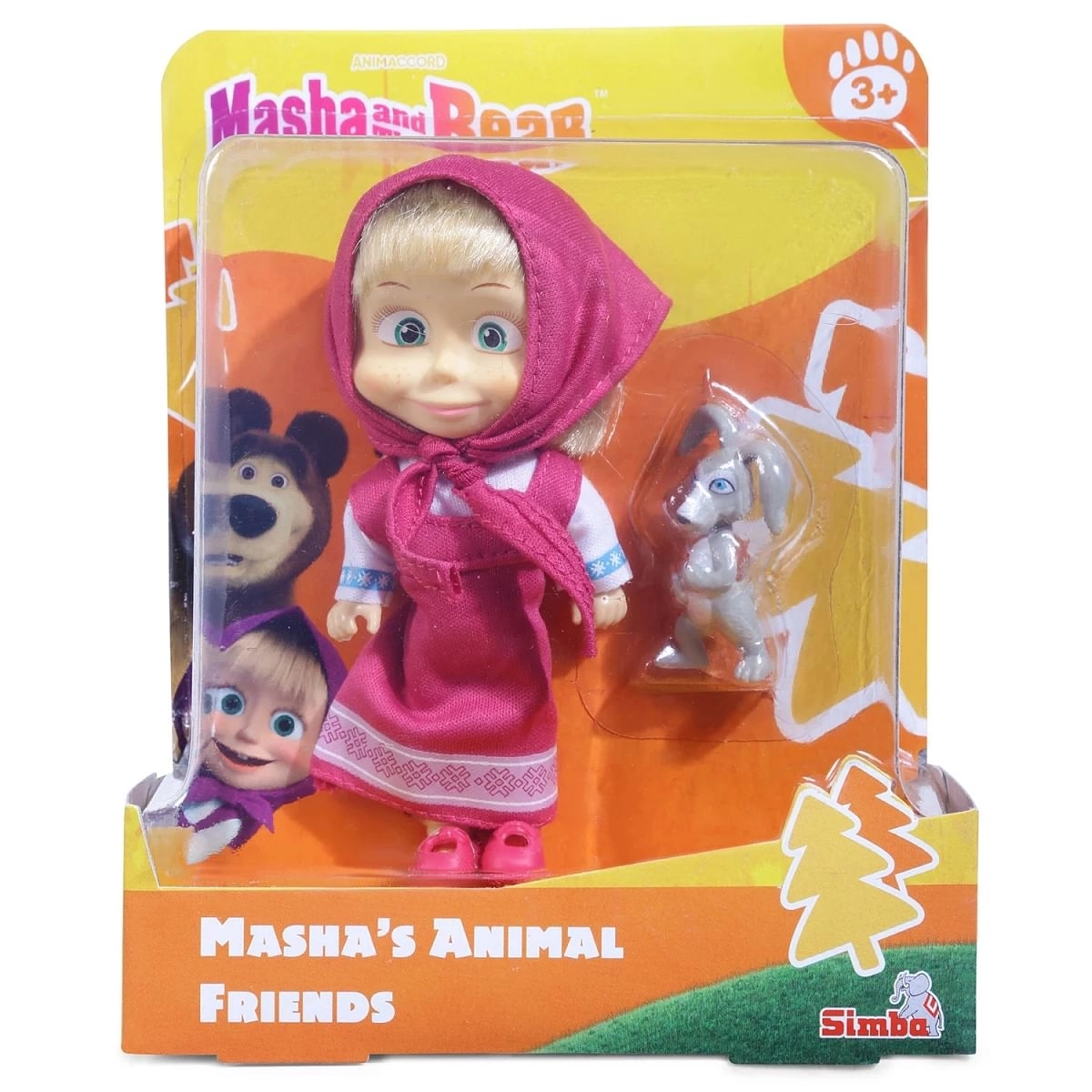 Simba Masha And The Bear With Her Animal Friends, 5-Assorted Multicolour 3Y+
